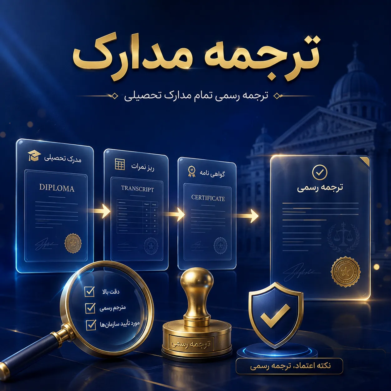 ترجمه رسمی مدارک و ثبت درخواست ترجمه مدارک تحصیلی