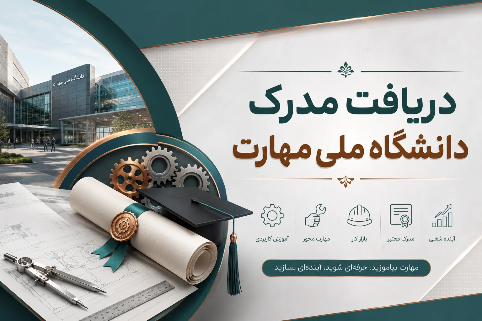 دریافت مدرک دانشگاه ملی مهارت و رشته های فنی و مهارتی