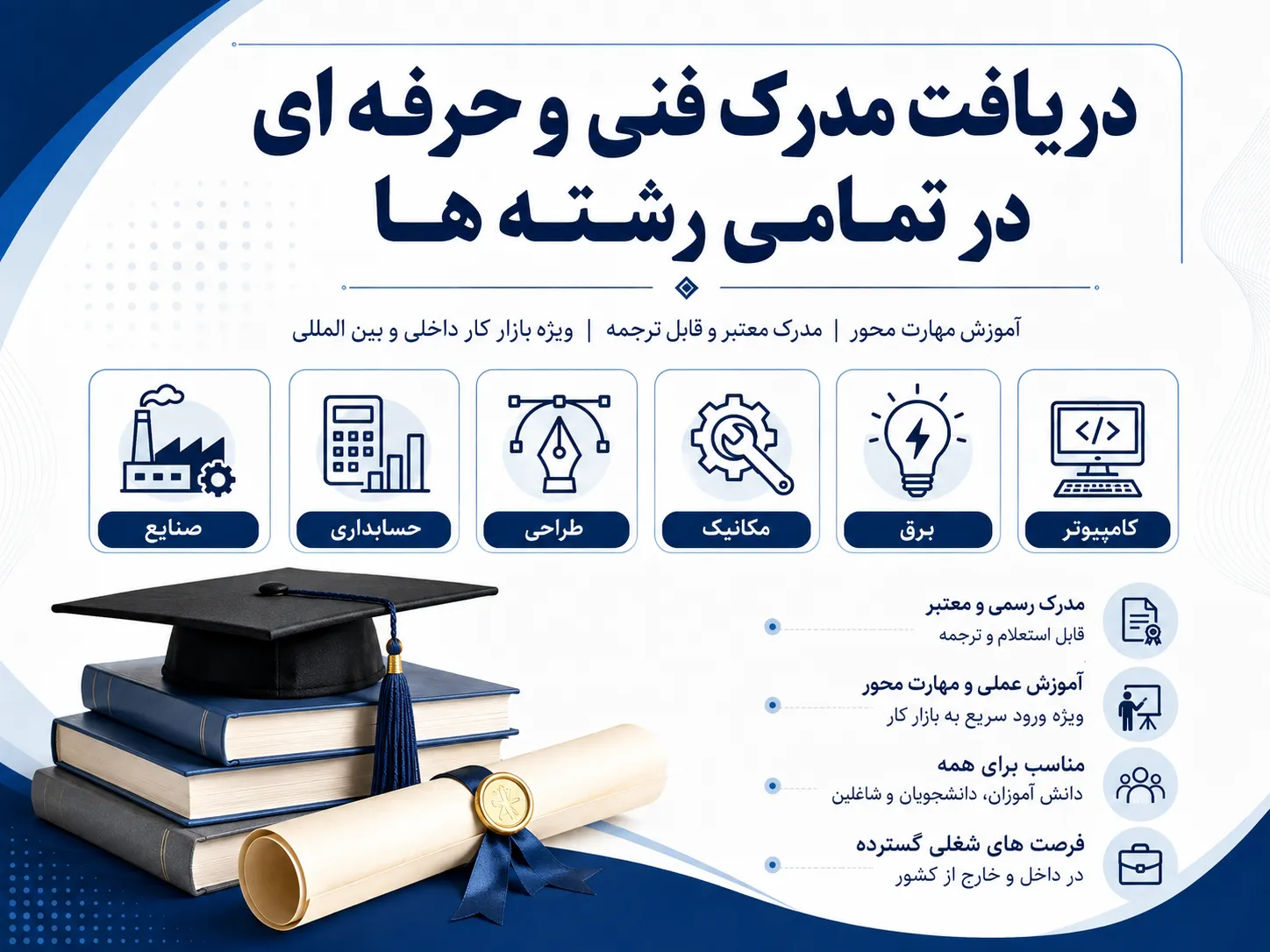 پیگیری پرونده و گواهینامه مهارتی فنی و حرفه‌ای
