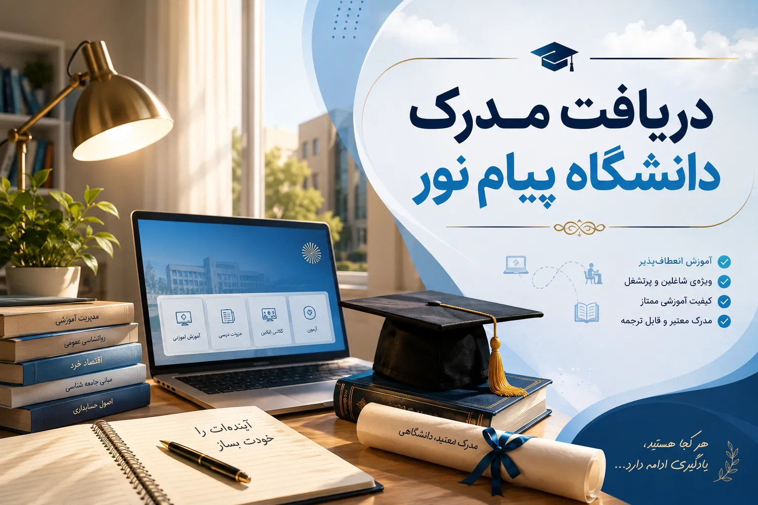 دریافت مدرک دانشگاه پیام نور و پیگیری فارغ التحصیلی