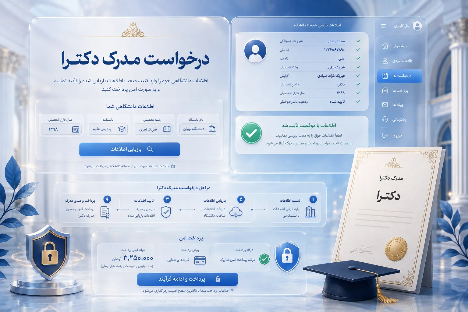 دریافت مدرک تحصیلی دکترا