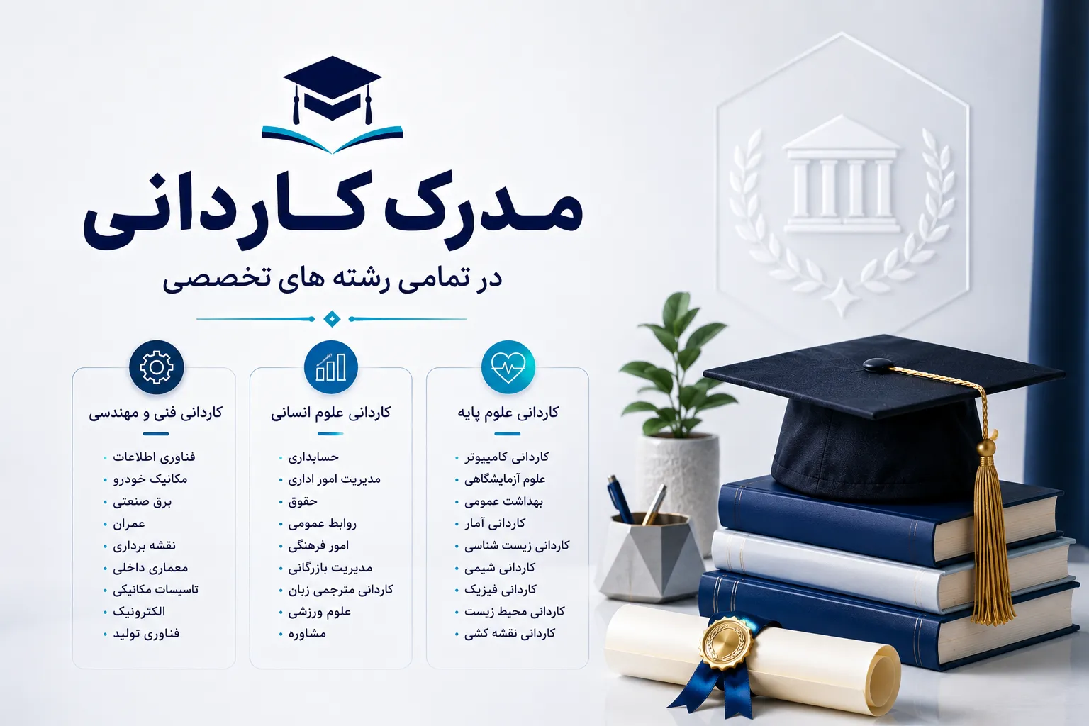 دریافت مدرک کاردانی و مراحل فارغ التحصیلی فوق دیپلم